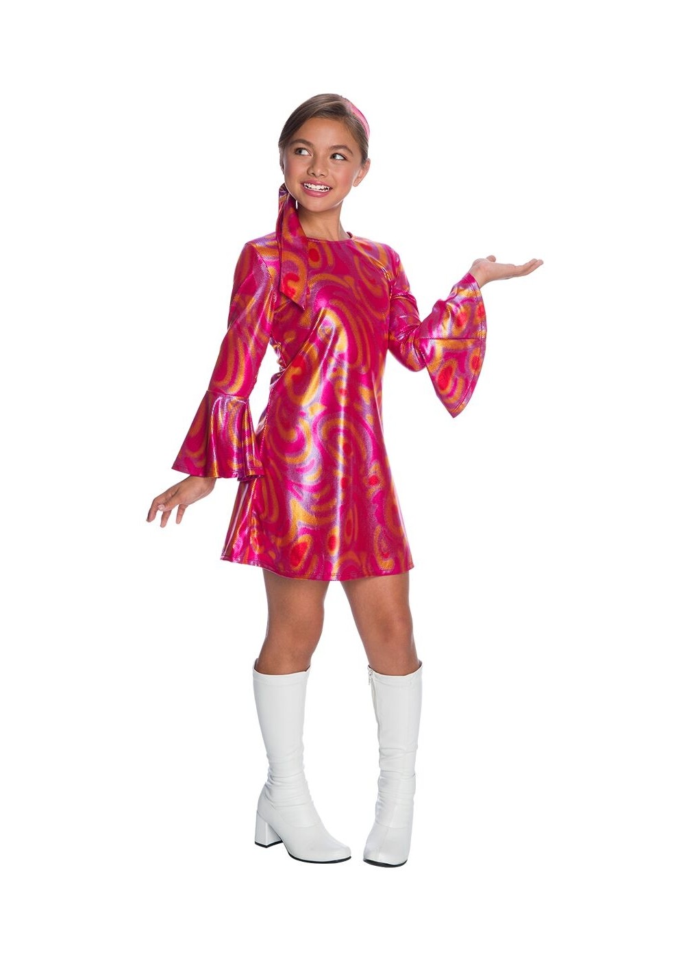 Kids Fushia Swirl Disco Girl Costume