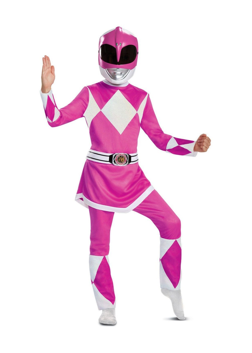Kids Girls Mighty Morphin Pink Ranger Costume