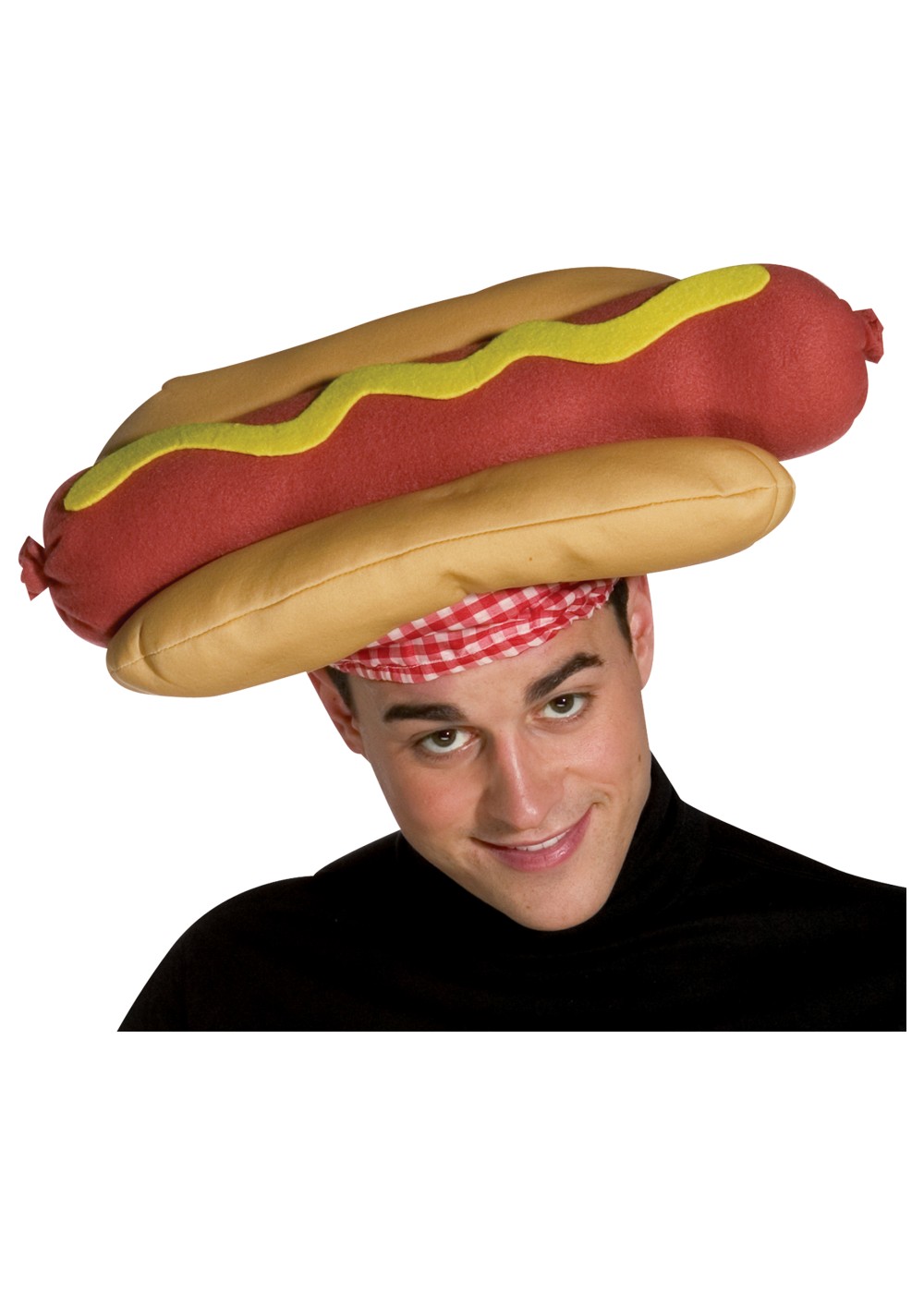 Hot Dog Novelty Hat Plush Cap Vendor Costume Accessory Prop Toy Hotdog Mustard for sale online 