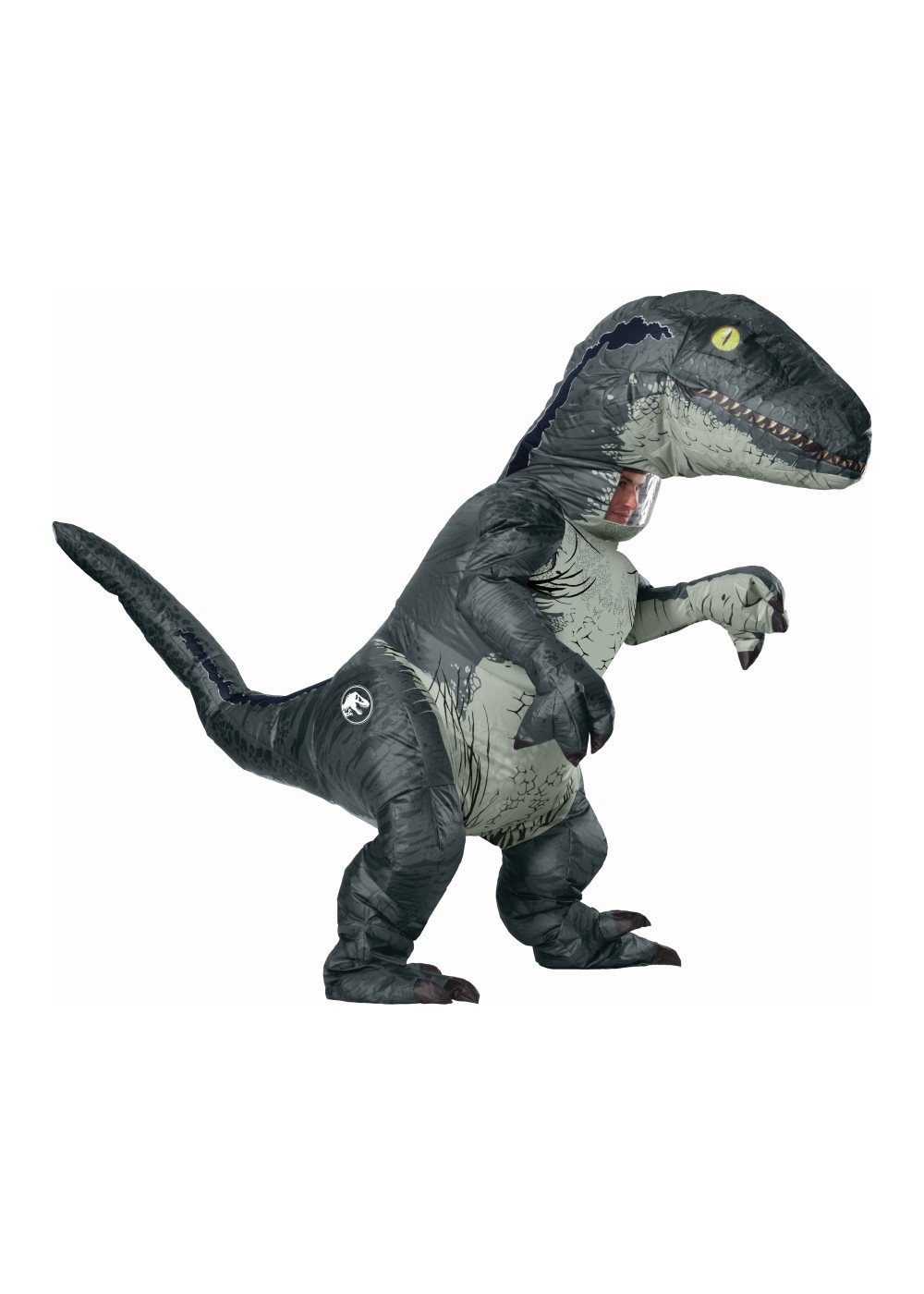 Inflatable Velociraptor Dinosaur Costume With Sound Effects