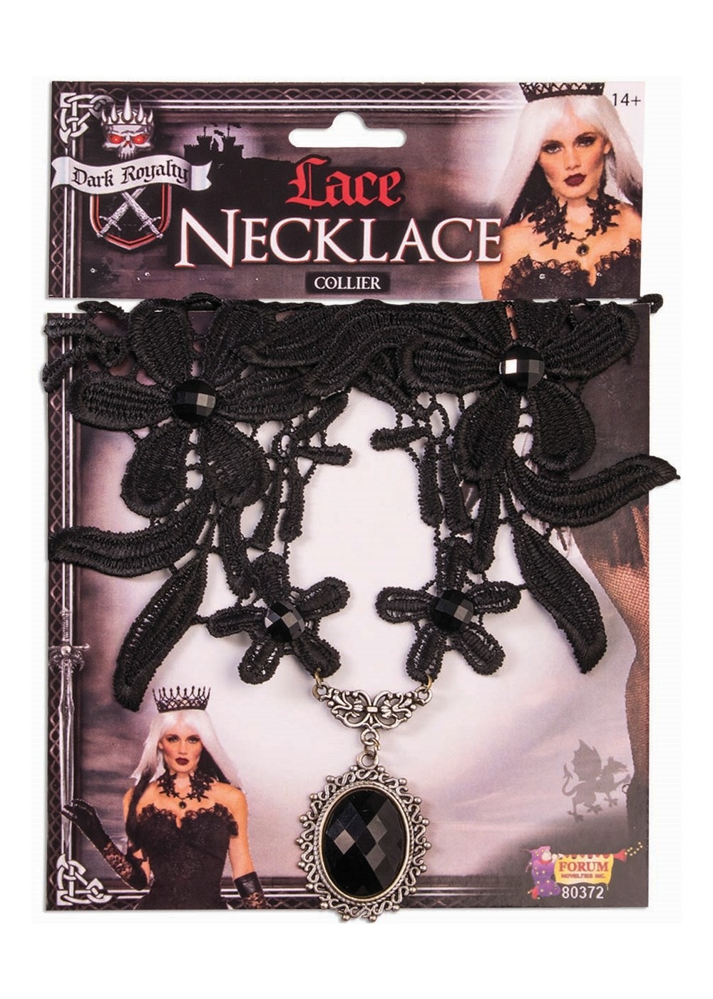 Black Lace Flower Necklace