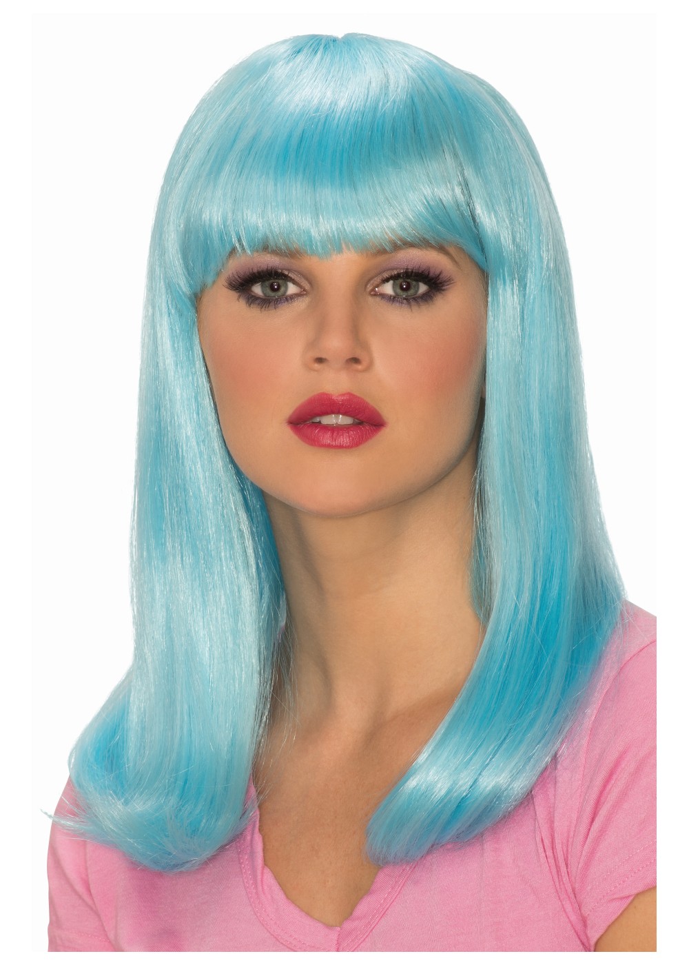 Blue Long Glow Women Wig