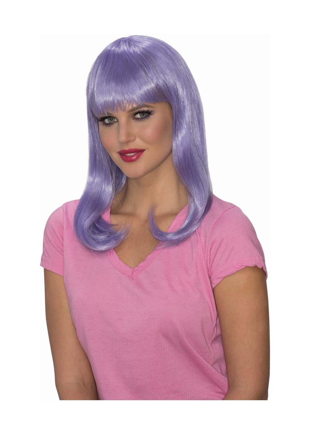 Purple Long Glow Women Wig