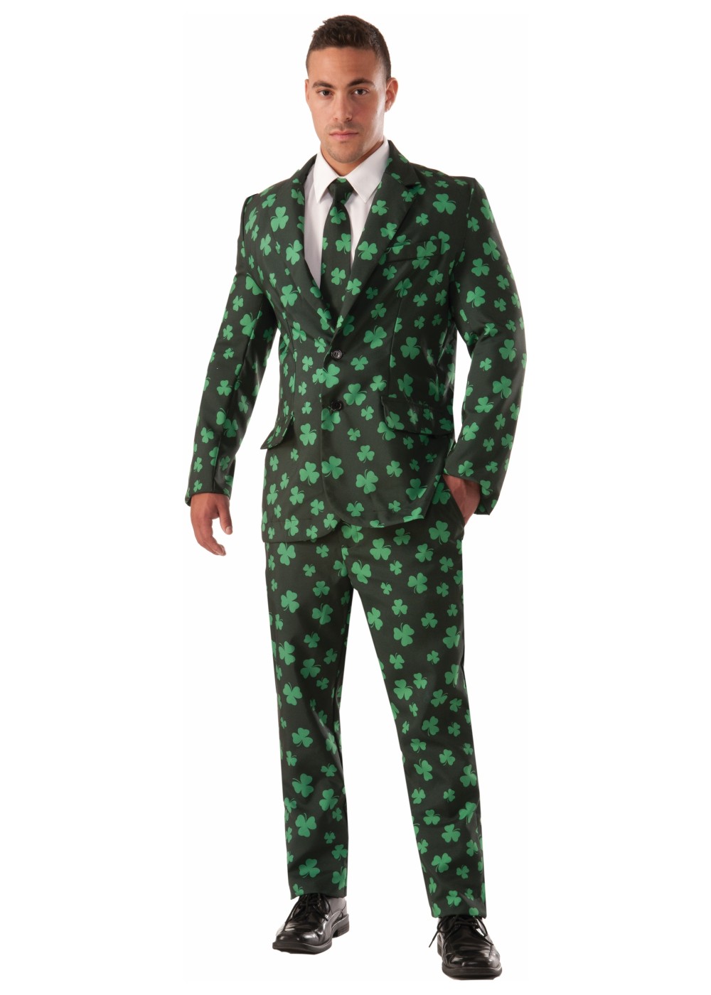 Mens Lucky Clover Suit And Tie Costume