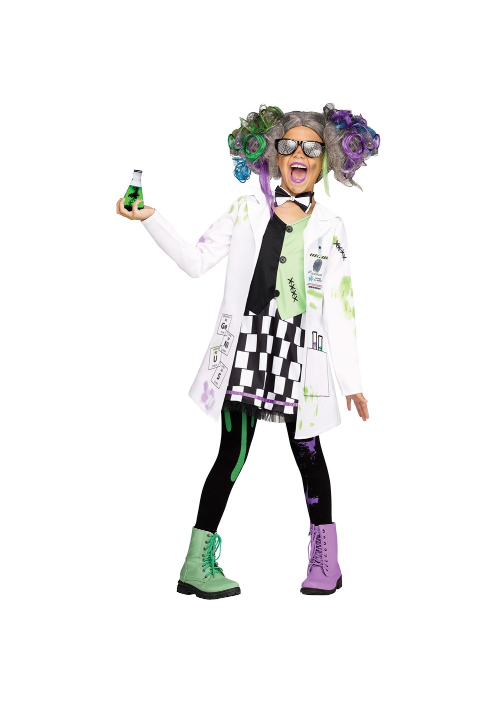 Kids Girls Mad Scientist Costume