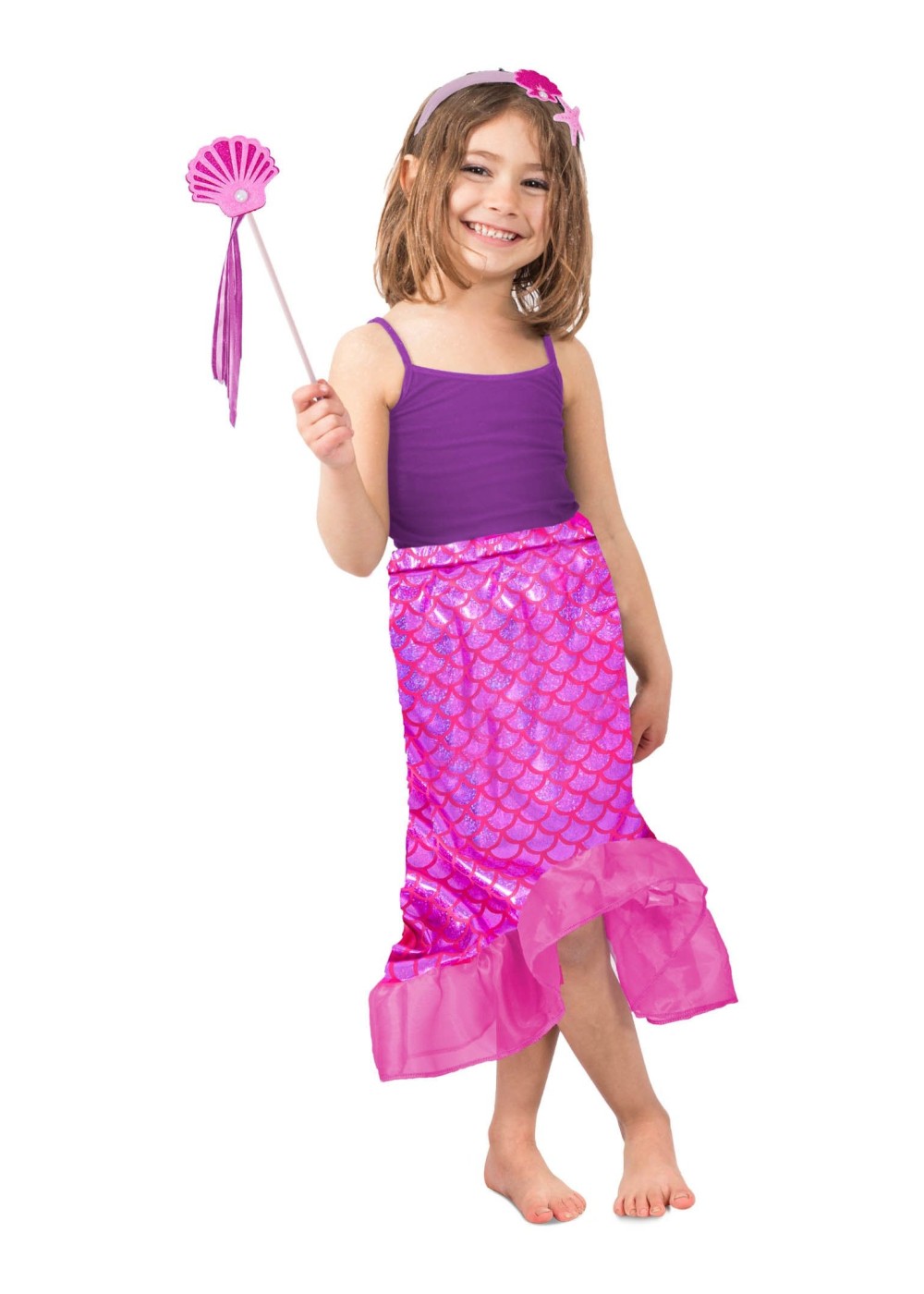 Girls Pink Mermaid Princess Costume - Animal Costumes