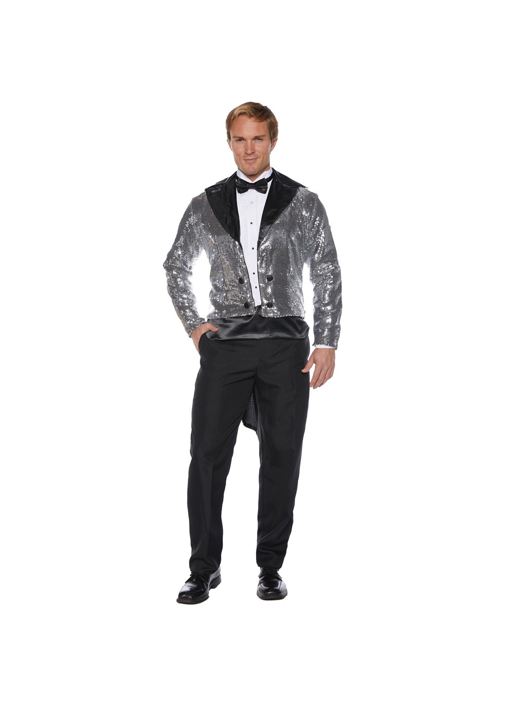 Silver Sequin Tails Men Jacket - Dancewear Costumes
