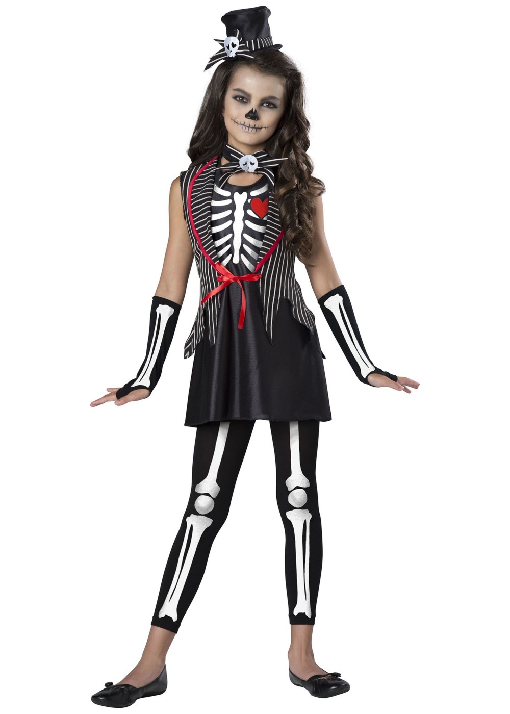 Kids Skeleton Cutie Girls Costume