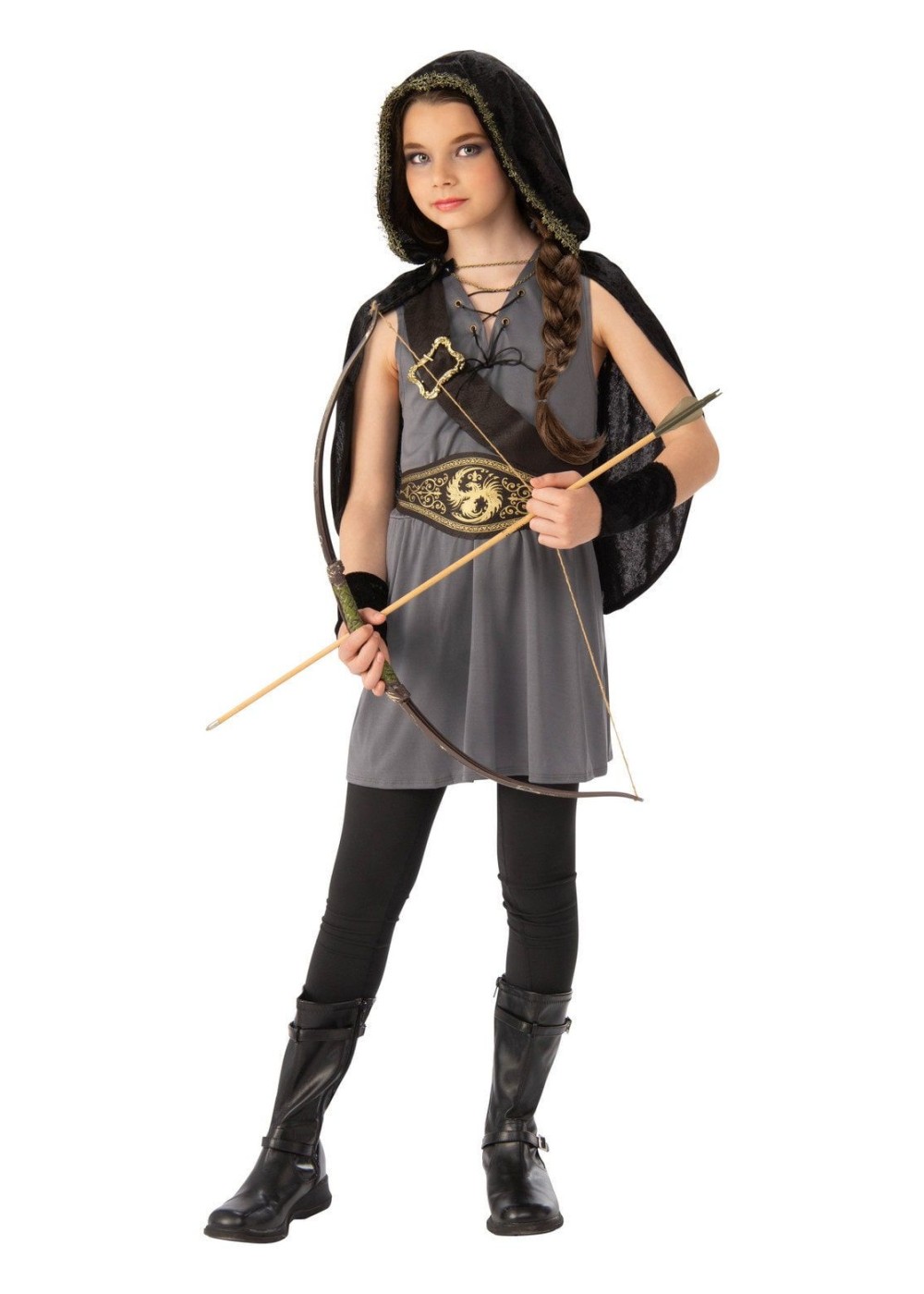 Kids Teen Girl Hooded Huntress Costume