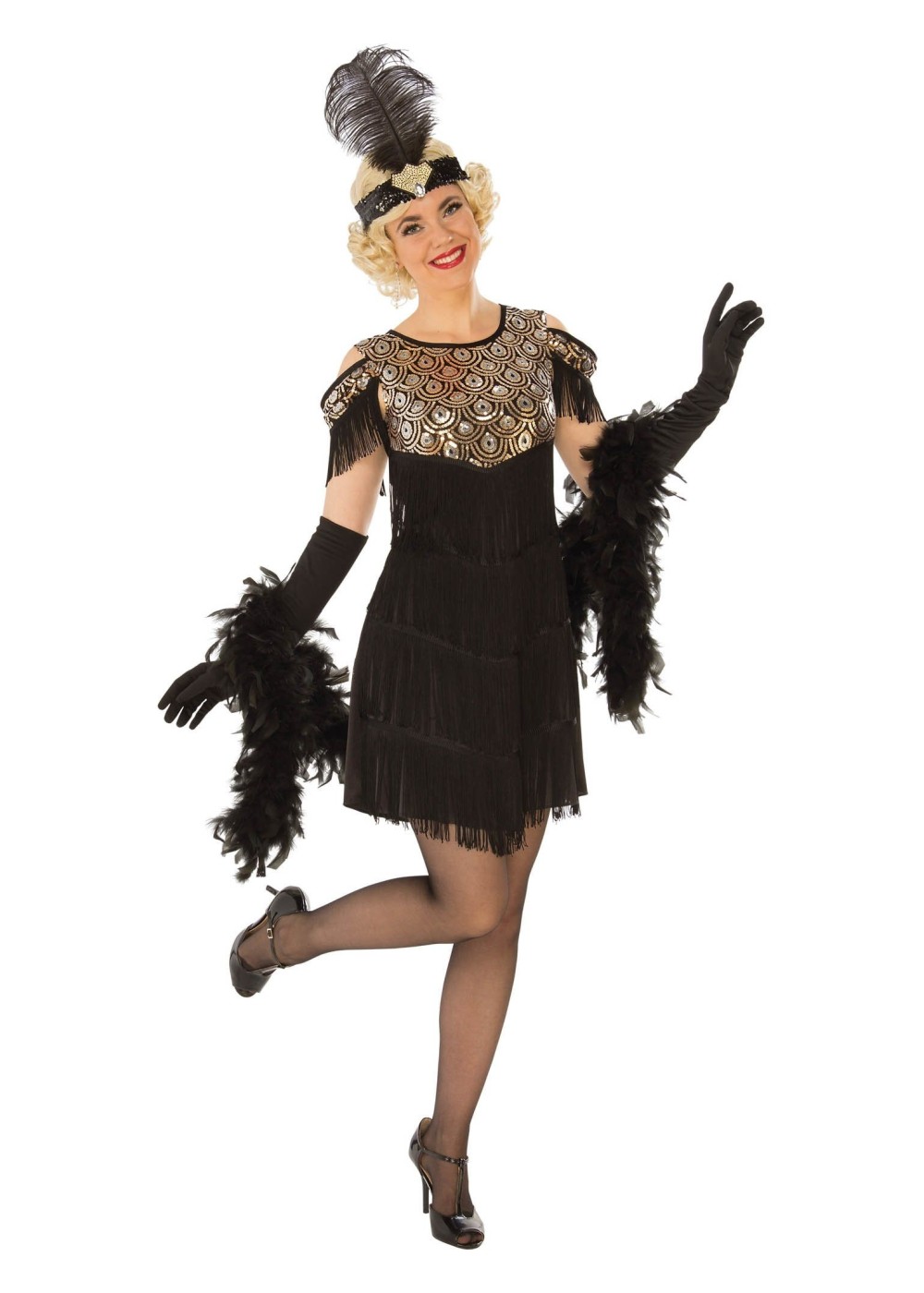 Womens Dark Golden Flapper Costume