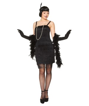 Black Flapper Dress Women Costume