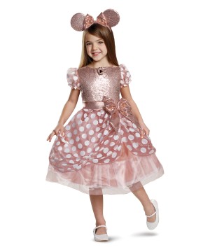Rose Gold Minnie Girl Costume - Funny Costumes