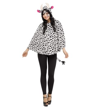 Womens Cow Hooded Poncho