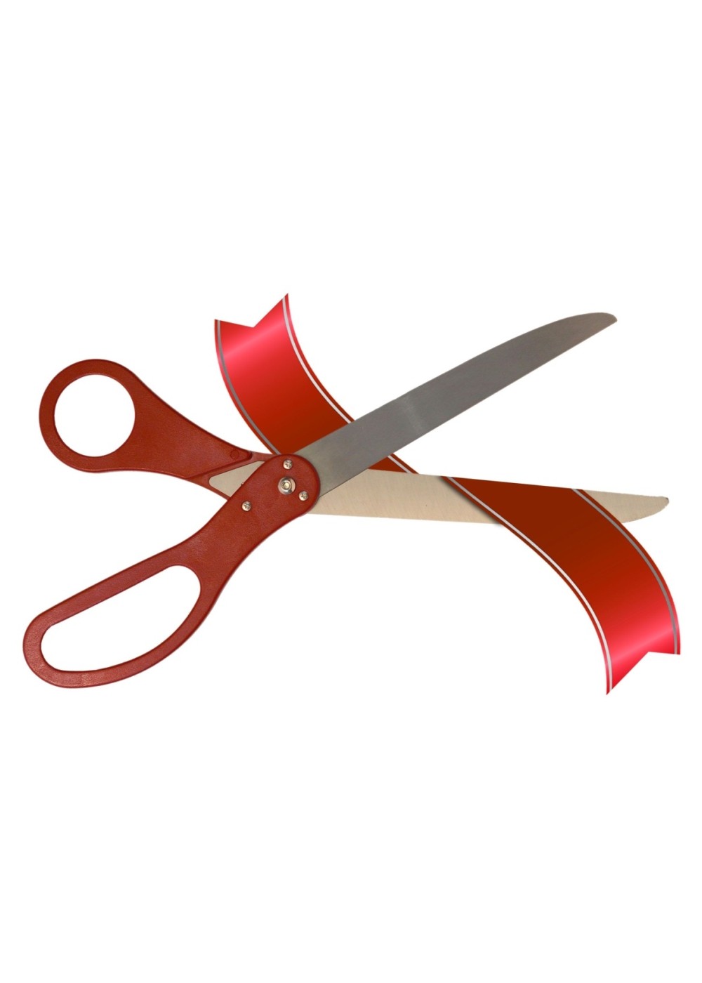 Giant 30 Inch Maroon Ceremonial Ribbon Cutting Scissors