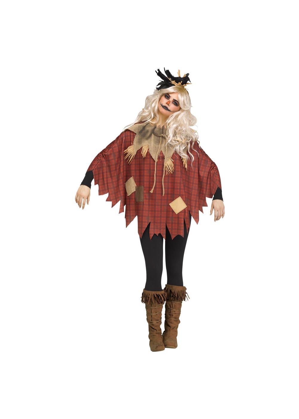 Womens Scary Scarecrow Poncho