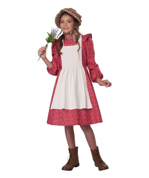 Burgundy Frontier Settler Girl Costume