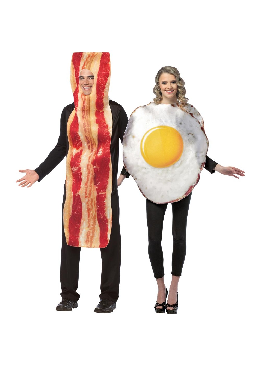 Bacon Slice Fried Eggs Couple Costume