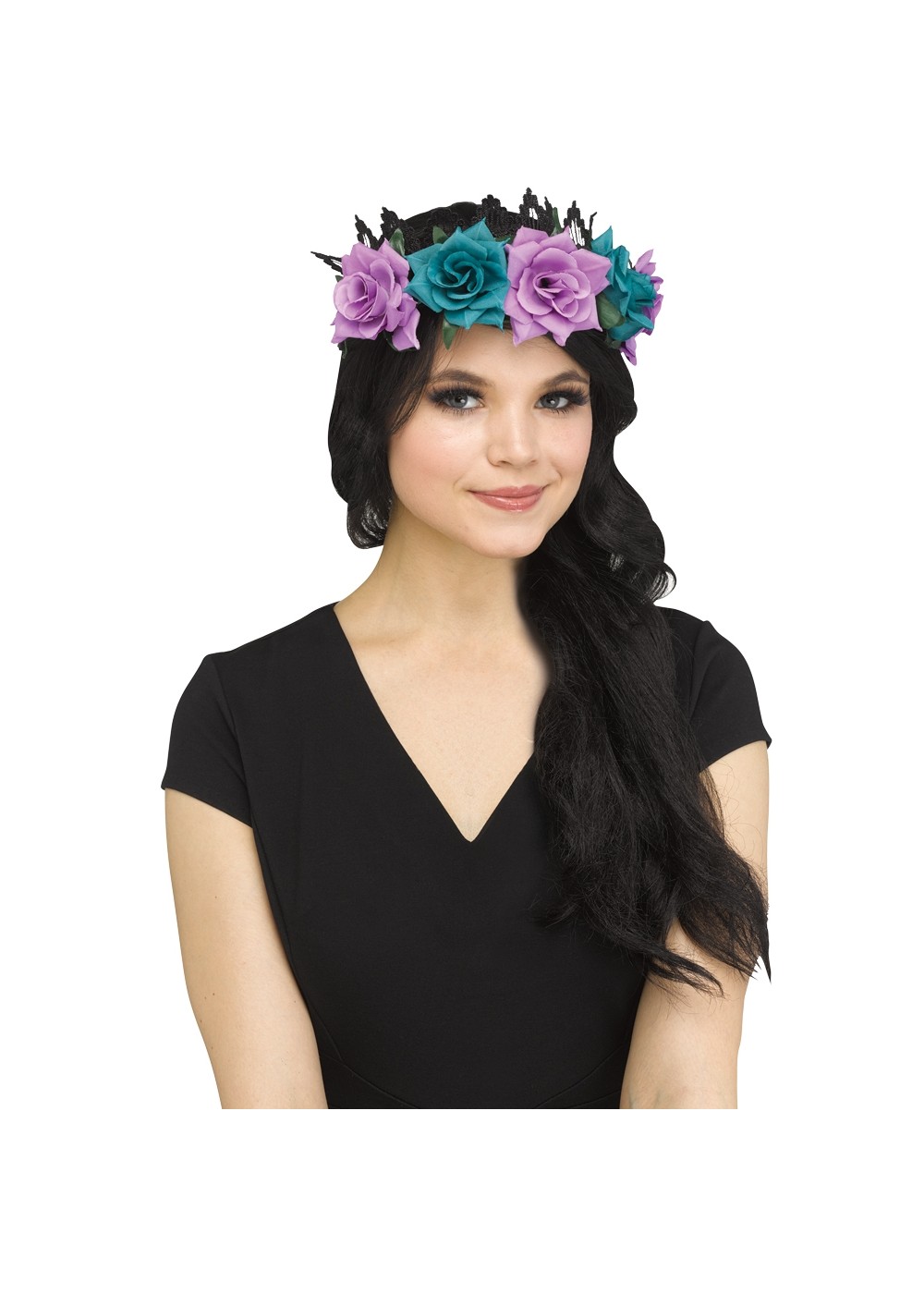 Black And Purple Floral Crown 