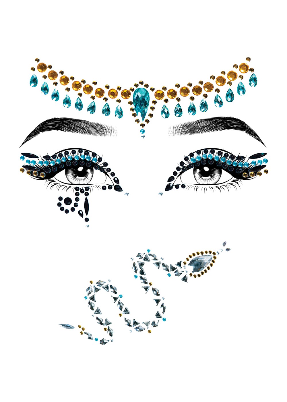 Kids Cleopatra Jeweled Face Sticker