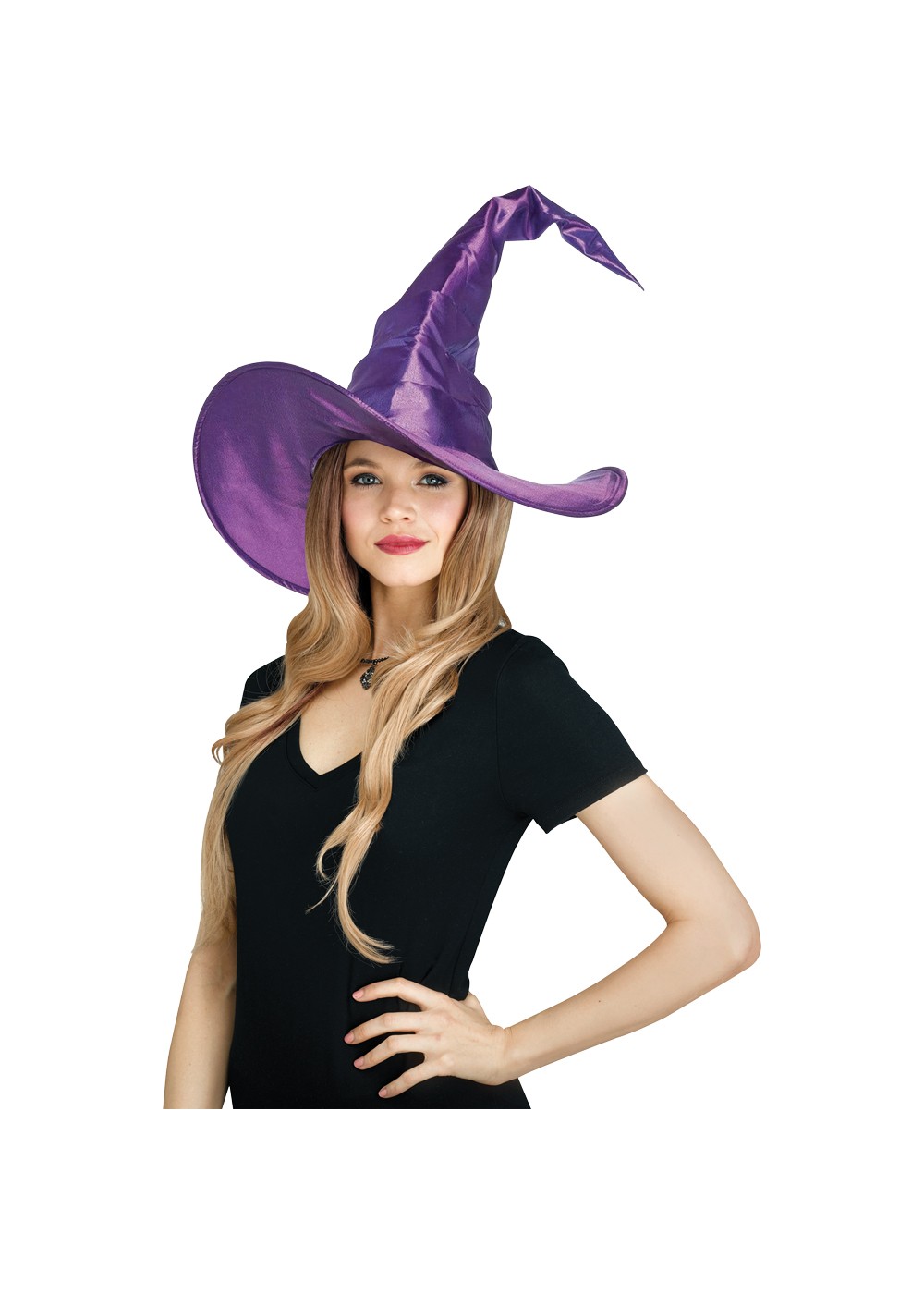 Curved Cone Witch Purple Hat