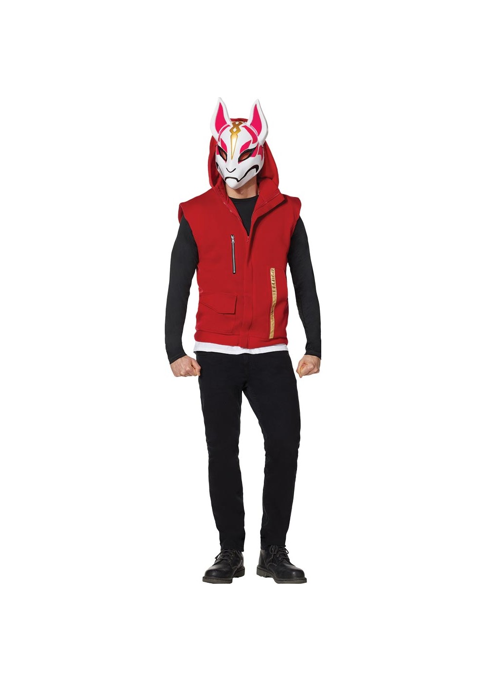 Mask Size Youth Medium 8-10 Hooded Vest NWT Fortnite Drift Skin Costume