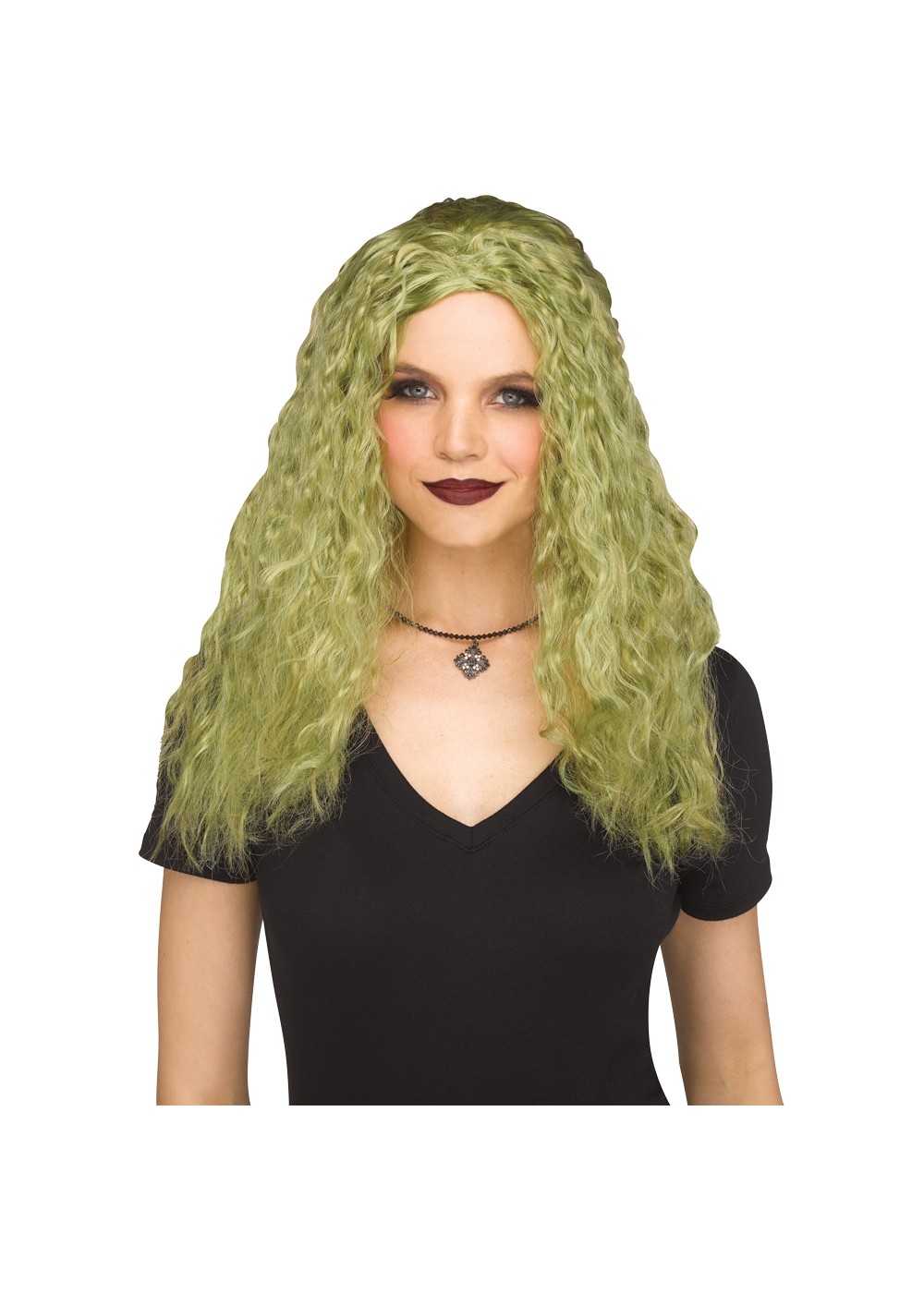 Green Crimped Sorceress Wig