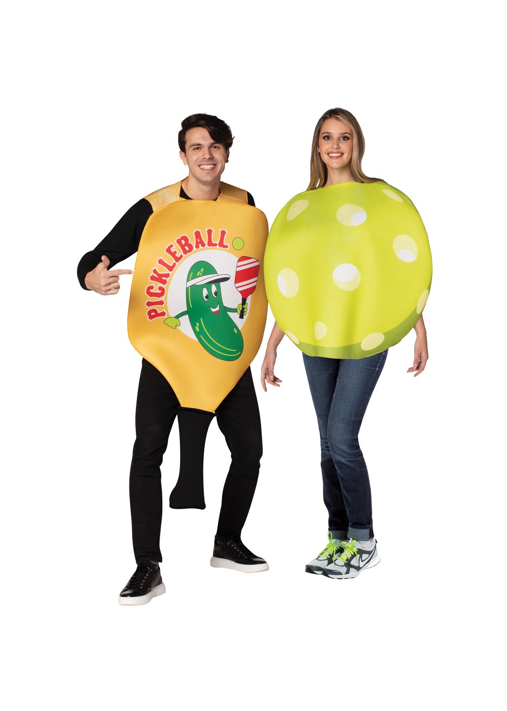 Pickle Ball Paddle And Ball Couple Costume 