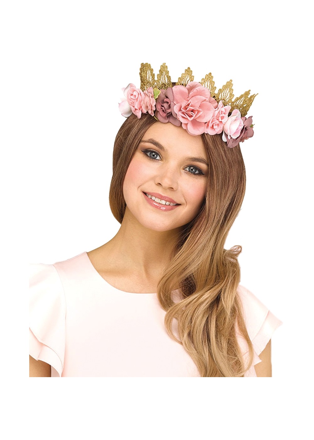 Rose Gold Fantasy Fairy Floral Crown 