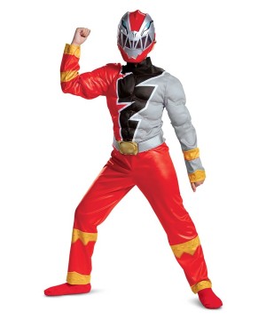 Red Ranger Dino Fury Muscle Kids Costume